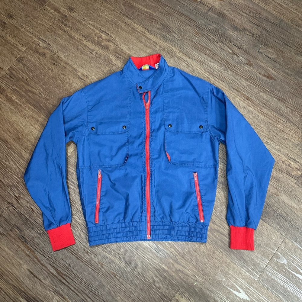 Pen West Long Sleeve Jacket Blue Vintage Full Zip Windbreaker Coat Pendleton S/M